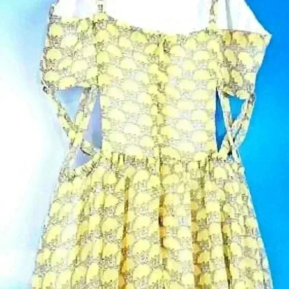 RACHAEL & CHLOE Womans YELLOW Juniors Summer SUN Dress BUTTERFLY Print size Sm - Picture 5 of 6